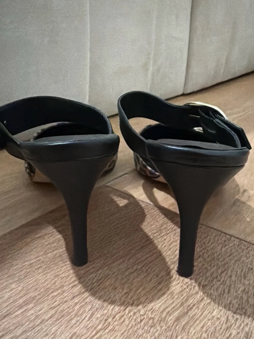Nordstrom Leopard-Print Pointed Slingback Heel with Black Strap